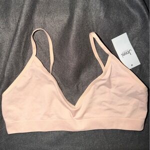 Jenni Intimates Womens Large Chai Pink Seamless V-Neck Bralette 100158355 NEW